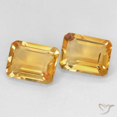2.82 ctw Golden Citrine Stones, Natural Citrine in Octagon Step Cut Shape for Sale