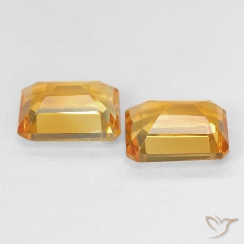 Citrine Gemstones in 8 x 6 mm (calibrated) Size for Sale, Citrine Stones in Medium Light Orange-Gold Color
