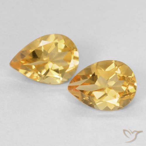 1.41ctw Natural Golden Citrine, Pear Shape, VVS-VS