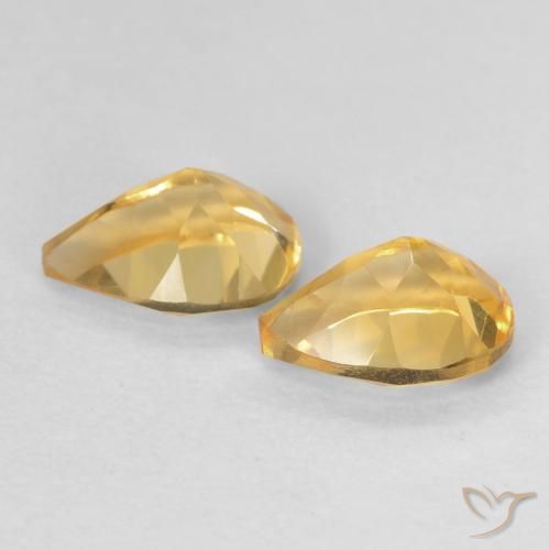 Citrine Gemstones in 7.2 x 5.2 mm Size for Sale, Citrine Stones in Golden Color
