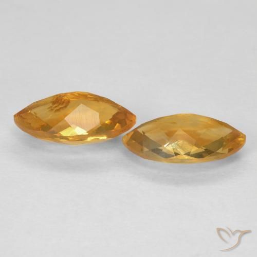 Citrine Gemstones in 9.2 x 5.1 mm Size for Sale, Citrine Stones in Deep Orange-Gold Color
