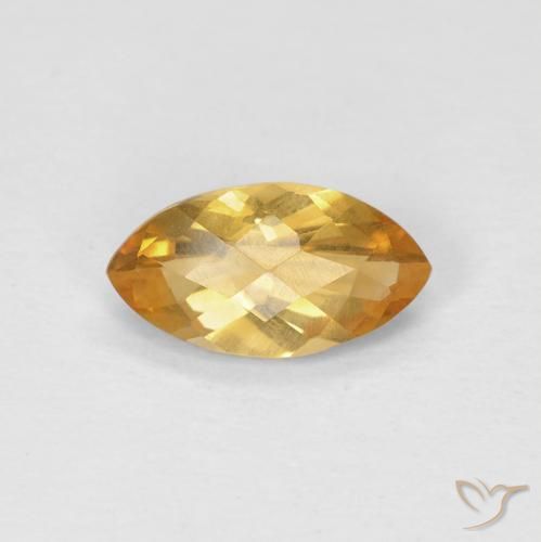 0.81ct Natural Medium Light Orange-Gold Citrine, Marquise, VS