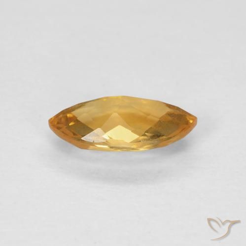 Citrine Gemstone in 9.1 x 4.9 mm Size for Sale, Citrine Stone in Medium Light Orange-Gold Color