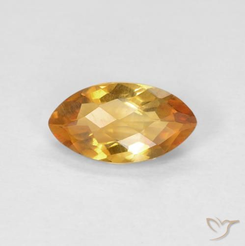 0.85ct Natural Deep Orange-Gold Citrine, Marquise, VS