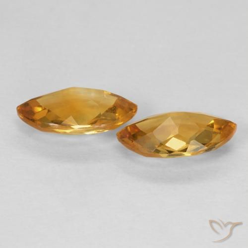 Citrine Gemstones in 9.1 x 5.1 mm Size for Sale, Citrine Stones in Orange-Gold Color