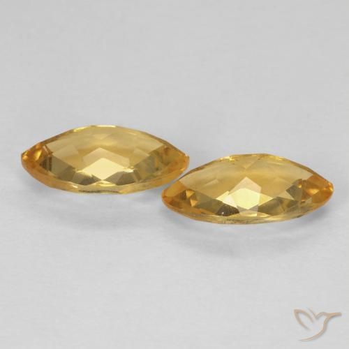 Citrine Gemstones in 9.2 x 5 mm Size for Sale, Citrine Stones in Golden Color