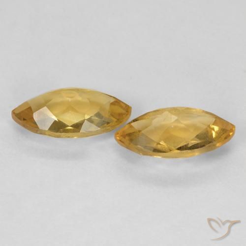 Citrine Gemstones in 9.2 x 5.1 mm Size for Sale, Citrine Stones in Golden Color