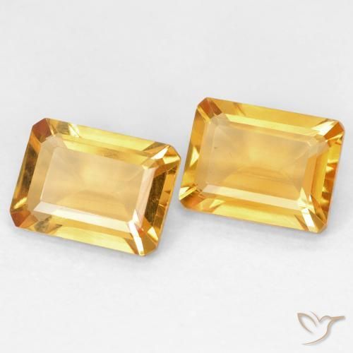 2.66 ctw Golden Citrine Stones, Natural Citrine in Octagon Step Cut Shape for Sale
