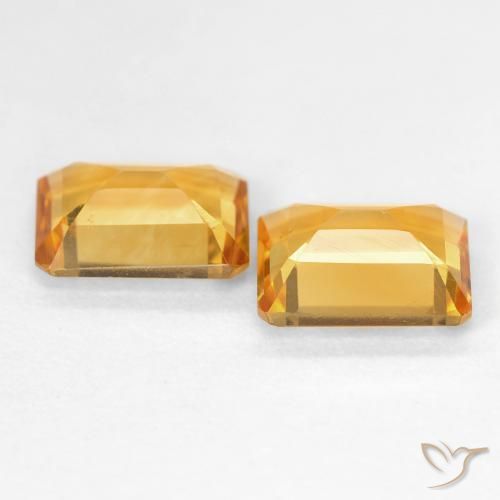 Citrine Gemstones in 8 x 6 mm (calibrated) Size for Sale, Citrine Stones in Medium Light Orange-Gold Color