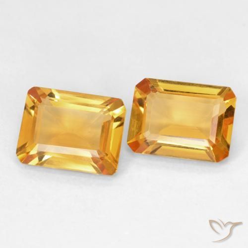 2.58 ctw Golden Citrine Stones, Natural Citrine in Octagon Step Cut Shape for Sale