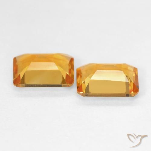 Citrine Gemstones in 8 x 6 mm (calibrated) Size for Sale, Citrine Stones in Medium Light Orange-Gold Color