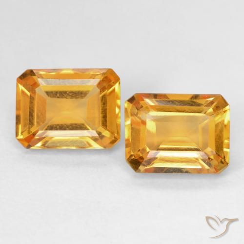 3.2 ct Yellow Citrine, 8 x 6.1 mm Octagon Cut From Brazil, Photo A