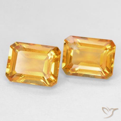 3.20 ctw Golden Citrine Stones, Natural Citrine in Octagon Step Cut Shape for Sale