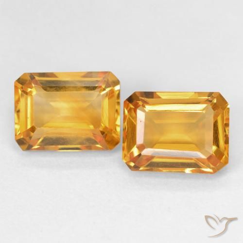 3.17 ct Yellow Citrine, 8.1 x 6 mm Octagon Cut From Brazil, Photo A