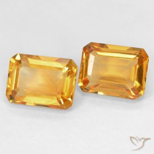3.17 ctw Golden Citrine Stones, Natural Citrine in Octagon Step Cut Shape for Sale