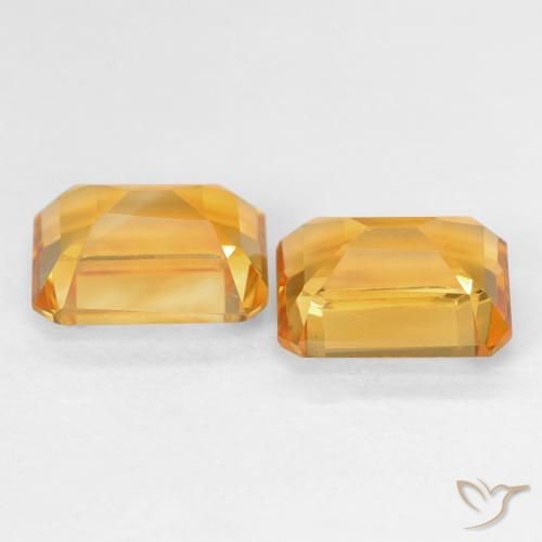 Citrine Gemstones in 8 x 6 mm (calibrated) Size for Sale, Citrine Stones in Medium Light Orange-Gold Color