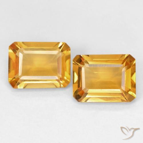 2.82 ct Yellow Citrine, 8.1 x 6.1 mm Octagon Cut From Brazil, Photo A