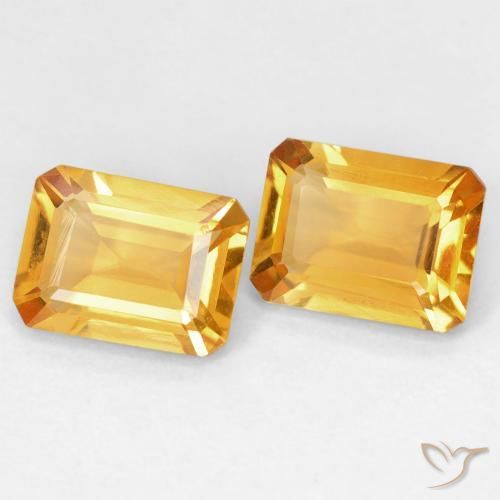 2.82 ctw Golden Citrine Stones, Natural Citrine in Octagon Step Cut Shape for Sale