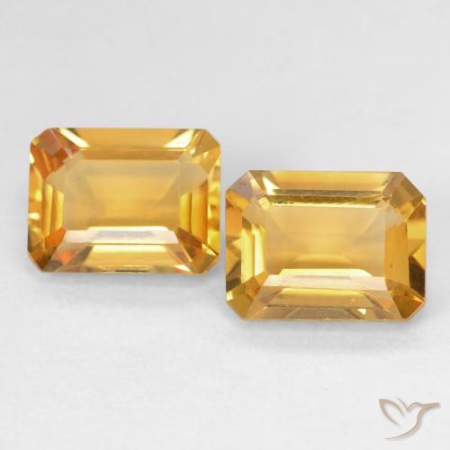 2.96 ct Yellow Citrine, 8.2 x 6.2 mm Octagon Cut From Brazil, Photo A