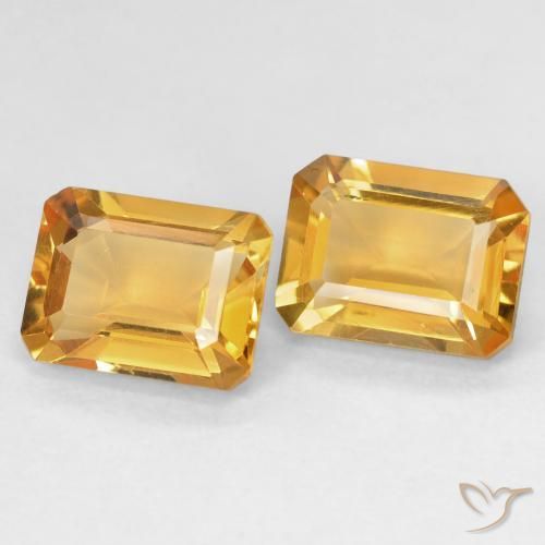 2.96 ctw Golden Citrine Stones, Natural Citrine in Octagon Step Cut Shape for Sale