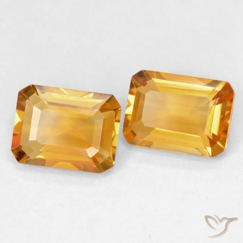 2.91 ctw Golden Citrine Stones, Natural Citrine in Octagon Step Cut Shape for Sale
