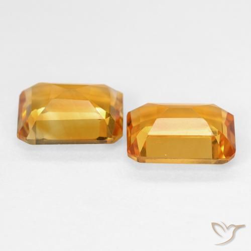 Citrine Gemstones in 8 x 6 mm (calibrated) Size for Sale, Citrine Stones in Medium Light Orange-Gold Color