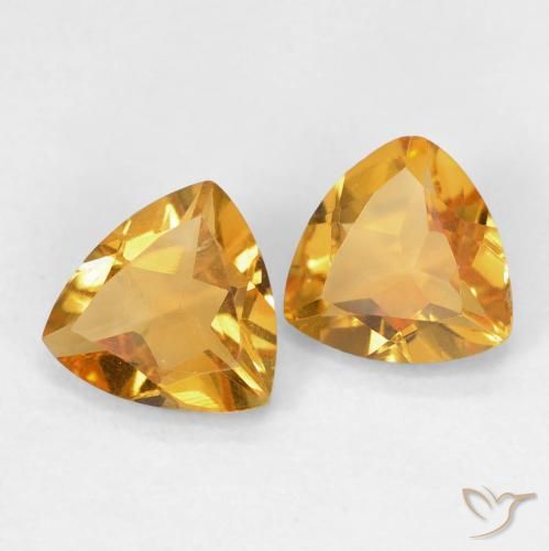 1.14 ctw Golden Citrine Stones, Natural Citrine in Trillion Facet Shape for Sale
