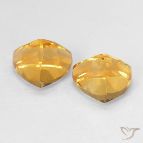Citrine Gemstones in 6 x 6 mm (calibrated) Size for Sale, Citrine Stones in Orange-Gold Color