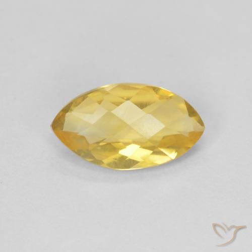 Citrine Doré Marquise 9 x 5mm du Brésil, poids de 0,81 ct, pierre gemme naturelle Non traité de pureté VS, 1 pièce de citrine marquise checkerboard, couleur : Orange Doré, dureté de Mohs de 7 convient aux bijoux de tous les jours, pierre de sagesse, Débloque le chakra du plexus solaire, Photo A