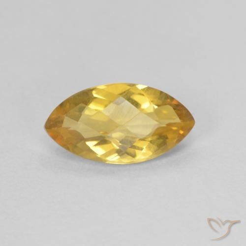 0.81ct Natural Medium Gold Citrine, Marquise, VVS-VS