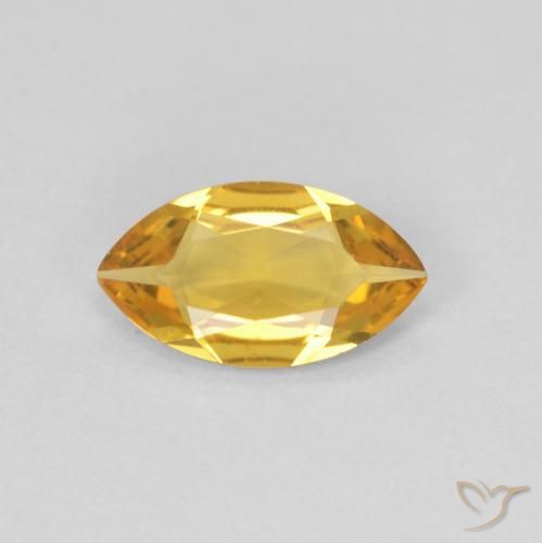 9 x 5,1mm marquise schliff goldener Citrin aus Brasilien, Gewicht von 0,65 ct, natürlicher Edelstein in VVS-VS Reinheit, 1 Stück marquise schliff Citrin - Farbe: Golden, Mohs-Härte von 7 Geeignet für den täglichen Gebrauch im Schmuck, November Geburtsstein, Photo A