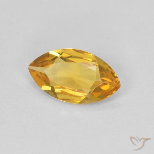 0.65 ct Golden Citrine Stone, Natural Citrine in Marquise Facet Shape for Sale