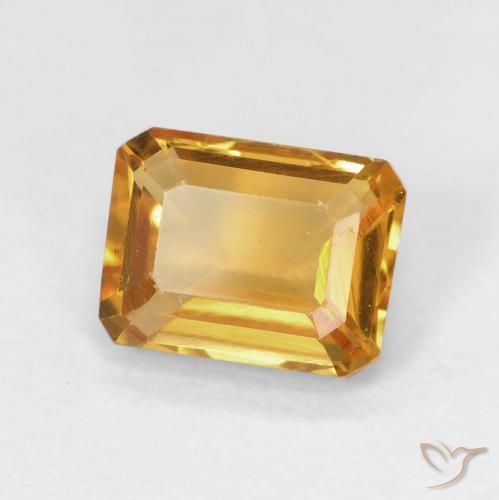 1.42 ct Golden Citrine Stone, Natural Citrine in Octagon Step Cut Shape for Sale