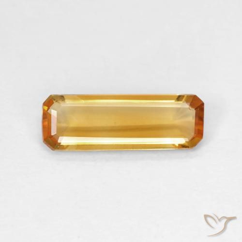 1.11ct Natural Medium Orange Citrine, Emerald Cut, VVS