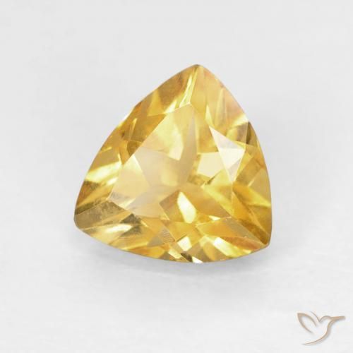 0.94 ct Golden Citrine Stone, Natural Citrine in Trillion Facet Shape for Sale