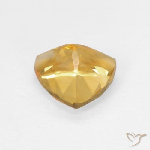Citrine Gemstone in 7 x 6.7 mm Size for Sale, Citrine Stone in Medium Gold Color