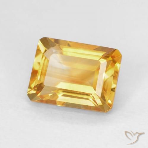 1.62 ct Golden Citrine Stone, Natural Citrine in Octagon Step Cut Shape for Sale