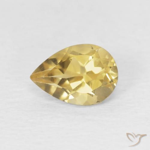 0.66ct Natural Golden Citrine, Pear Shape, VVS