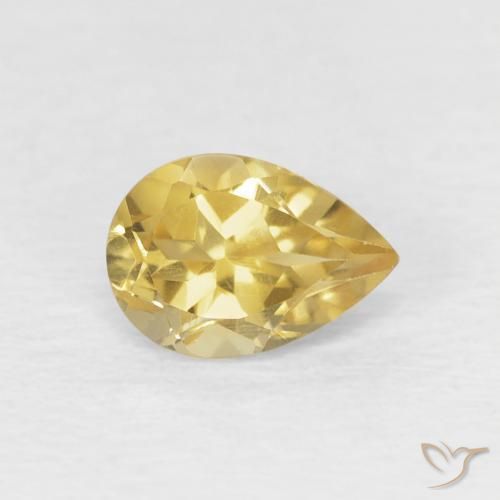 0.66 ct Golden Citrine Stone, Natural Citrine in Pear Facet Shape for Sale