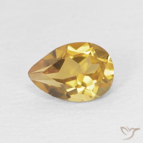 0.66ct Natural Gold Citrine, Pear Shape, VVS