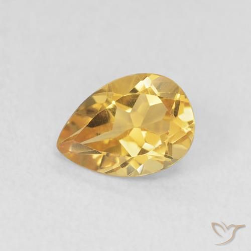 0.73 ct Yellow Citrine, 7.1 x 5.1 mm Pear Cut From Brazil, Photo A