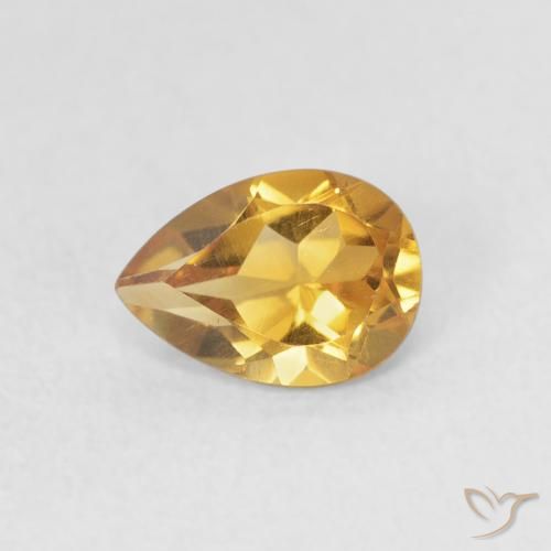 0.64ct Natural Golden Citrine, Pear Shape, VVS