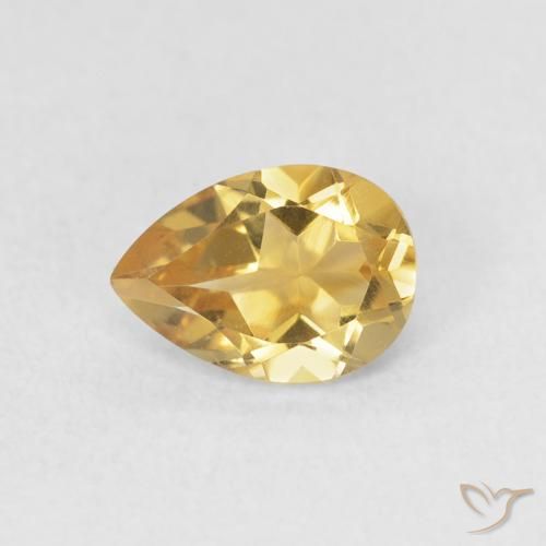 0.67ct Natural Golden Citrine, Pear Shape, VVS