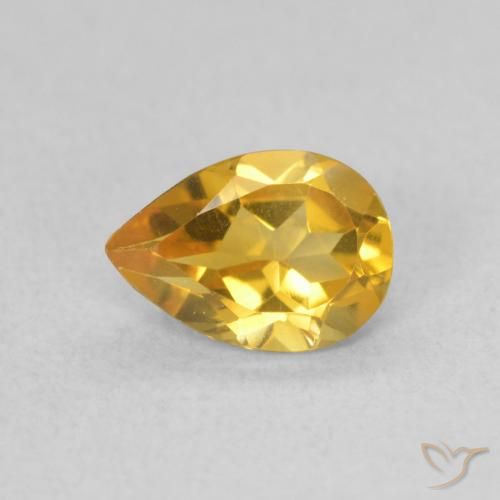 0.60ct Natural Golden Citrine, Pear Shape, VVS