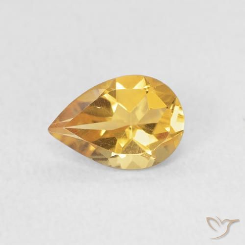 0.58ct Natural Golden Citrine, Pear Shape, VVS