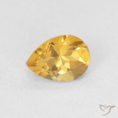 0.72ct Natural Gold Citrine, Pear Shape, VVS