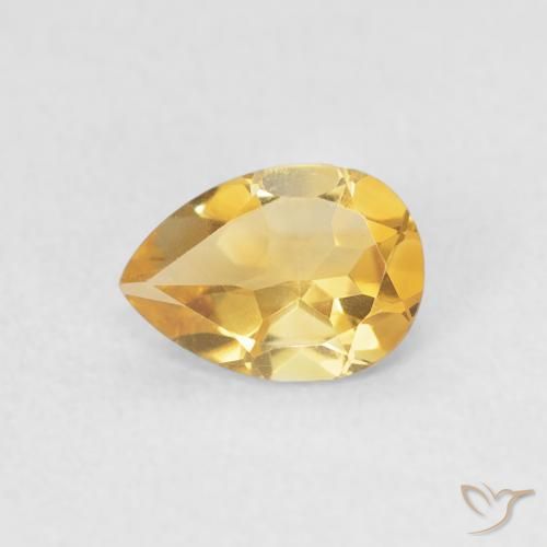 0.68 ct Golden Citrine Stone, Natural Citrine in Pear Facet Shape for Sale