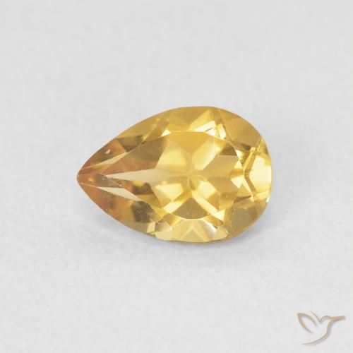 0.65 ct Golden Citrine Stone, Natural Citrine in Pear Facet Shape for Sale