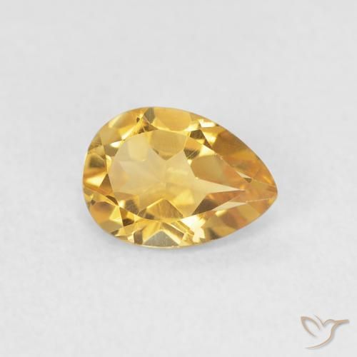 0.62 ct Golden Citrine Stone, Natural Citrine in Pear Facet Shape for Sale