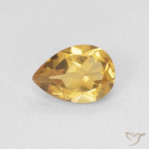 0.69ct Natural Golden Citrine, Pear Shape, VVS
